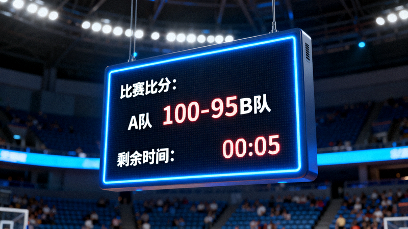 体育场馆内显示比赛比分与时间的电子记分屏